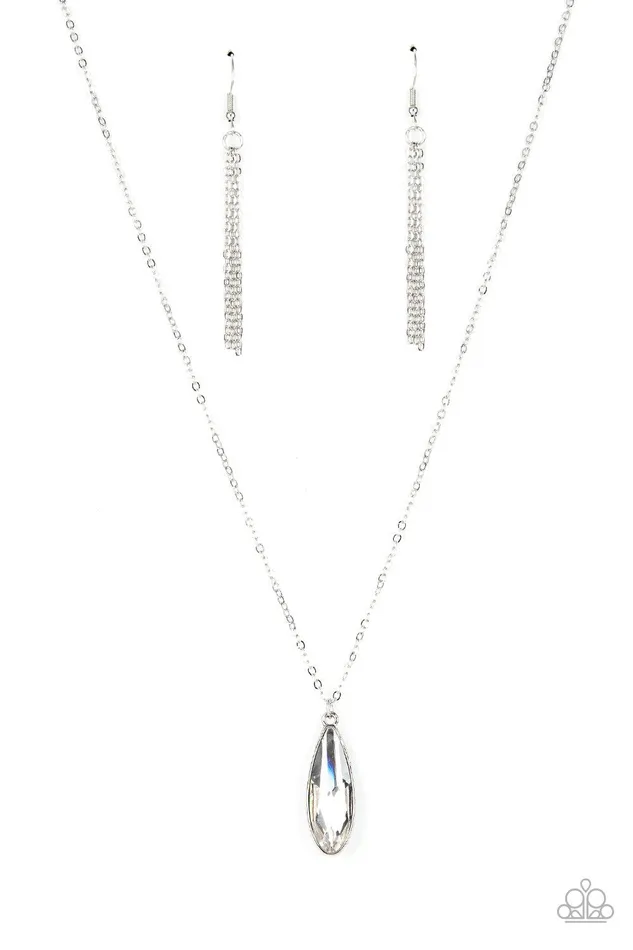 Paparazzi Accessories Necklaces Prismatically Polished White Necklace Jewelry by Bretta