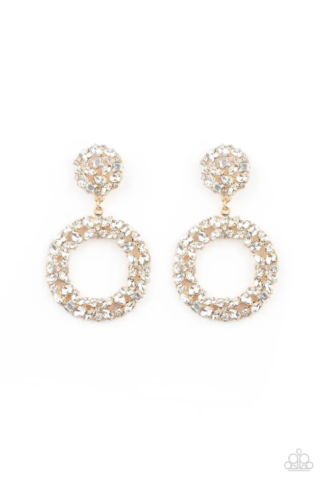 Paparazzi Accessories Party Ensemble Gold Earrings Jewelry by Bretta Earrings
