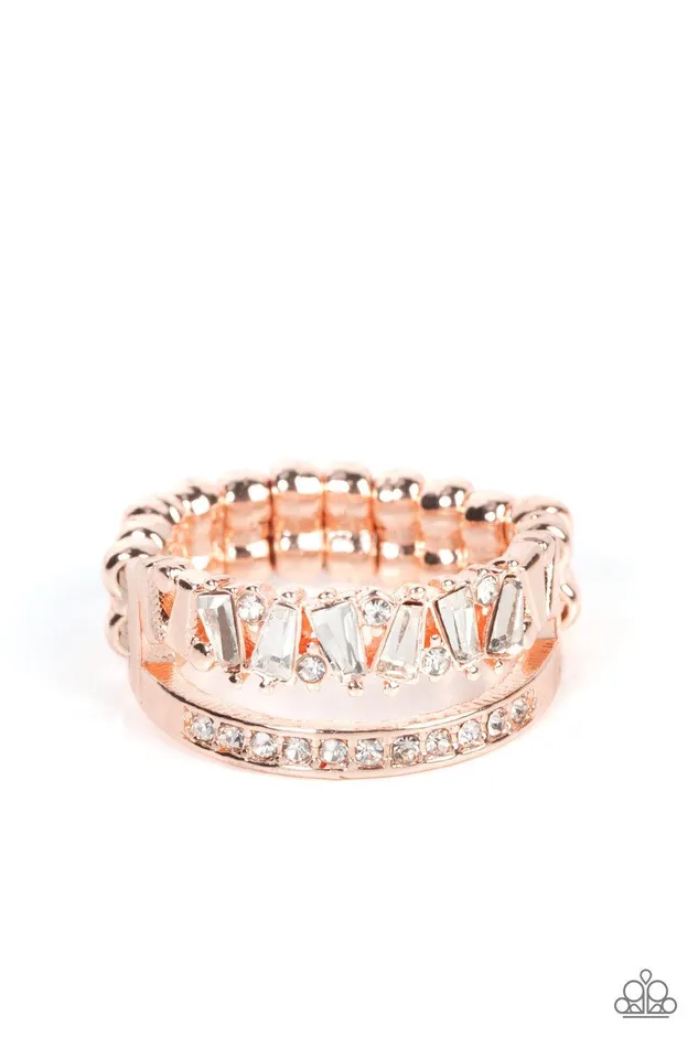 Paparazzi Accessories Rings Fractal Fascination Rose Gold Ring Jewelry by Bretta
