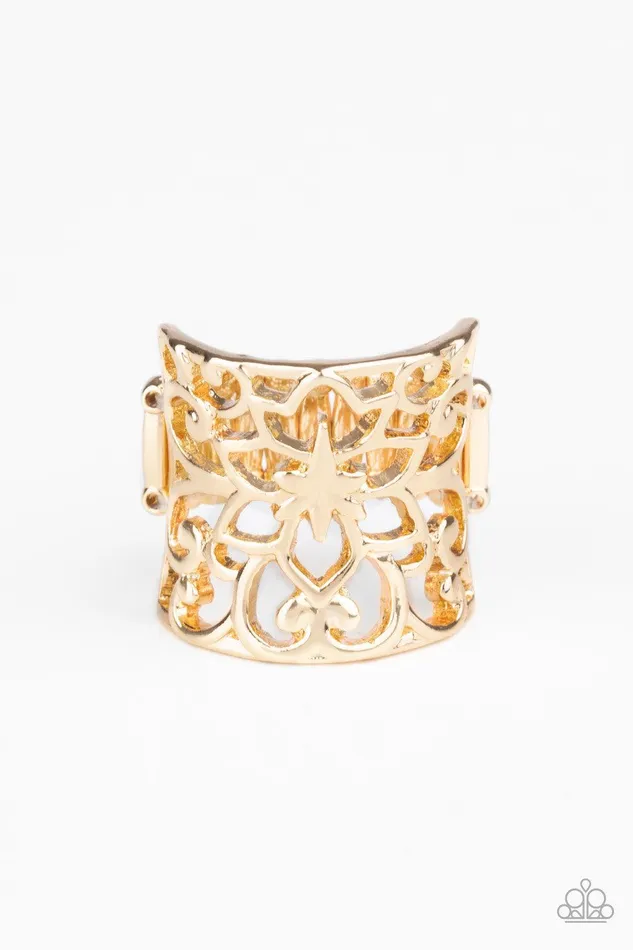 Paparazzi Accessories Rings Guru Garden Gold Ring Jewelry by Bretta