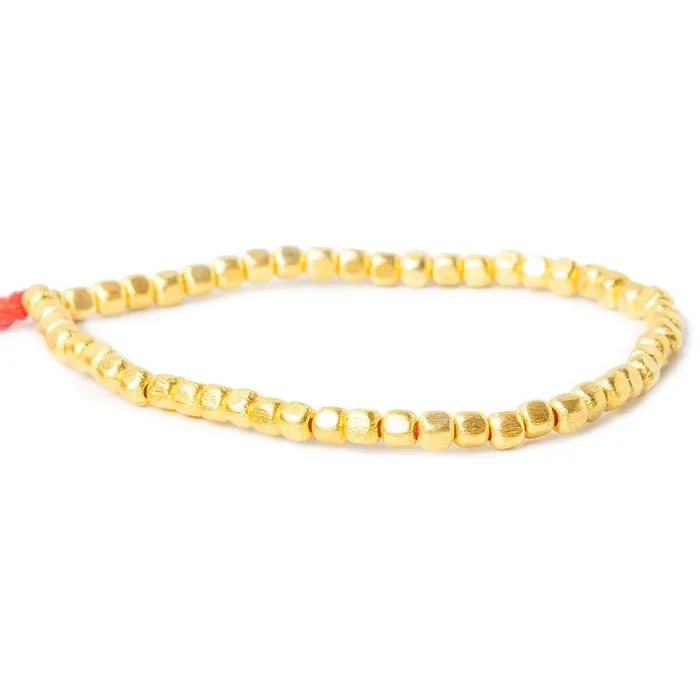 PreStyled Sets Beadsofcambaycom 4mm 22kt Gold Plated Copper Cube Brushed Beads 8 inches 51pcs PreStyled Sets Beadsofcambaycom 4mm 22kt Gold Plated Copper Cube Brushed Beads 8 inches 51pcs