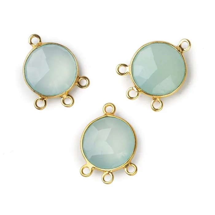 Rings 13mm Vermeil Bezel Seafoam Green Chalcedony faceted coin 3 ring Connector 1 focal bead Beadsofcambaycom Rings 13mm Vermeil Bezel Seafoam Green Chalcedony faceted coin 3 ring Connector 1 focal bead Beadsofcambaycom