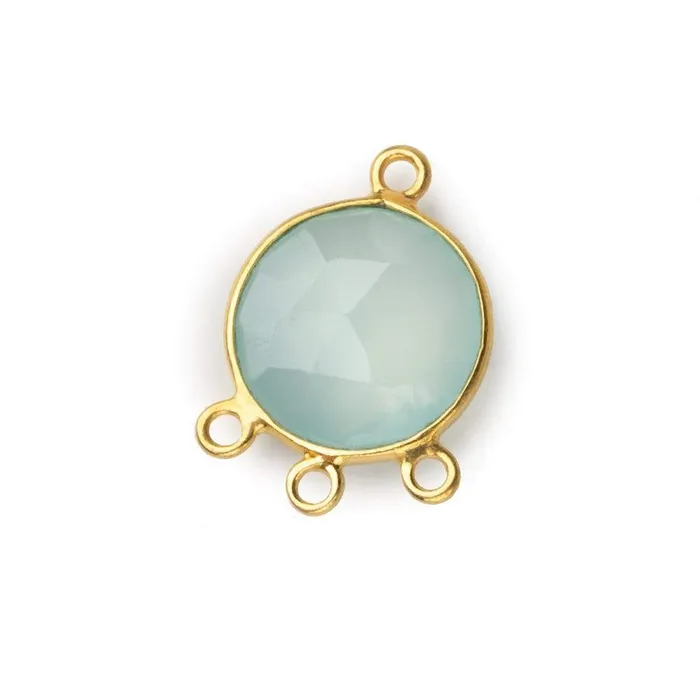 Rings 13mm Vermeil Bezel Seafoam Green Chalcedony faceted coin 3 ring Connector 1 focal bead Beadsofcambaycom Rings 13mm Vermeil Bezel Seafoam Green Chalcedony faceted coin 3 ring Connector 1 focal bead Beadsofcambaycom