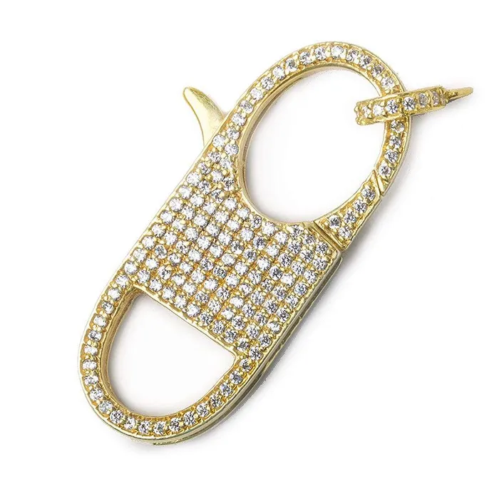 Rings 40x16mm Vermeil CZ Oval Lobster Clasp with CZ Ring 1 piece Beadsofcambaycom Rings 40x16mm Vermeil CZ Oval Lobster Clasp with CZ Ring 1 piece Beadsofcambaycom