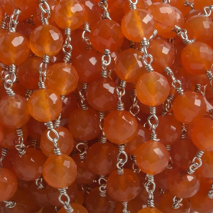 Rings 65mm Carnelian faceted round 925 Silver Chain by the foot 24 pieces Beadsofcambaycom Rings 65mm Carnelian faceted round 925 Silver Chain by the foot 24 pieces Beadsofcambaycom