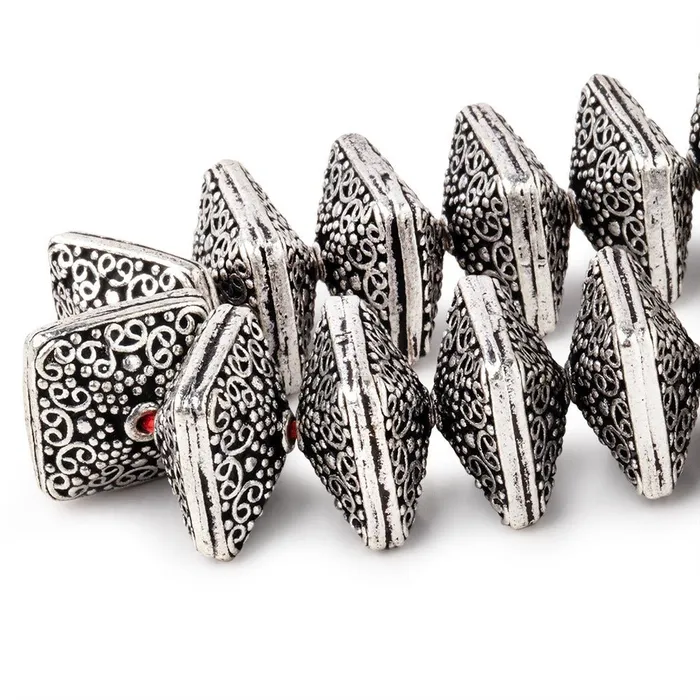 Rings Beadsofcambaycom 14x9mm Antiqued Sterling Silver Plated Copper Persian Design Square 8 inch 22 Beads Rings Beadsofcambaycom 14x9mm Antiqued Sterling Silver Plated Copper Persian Design Square 8 inch 22 Beads