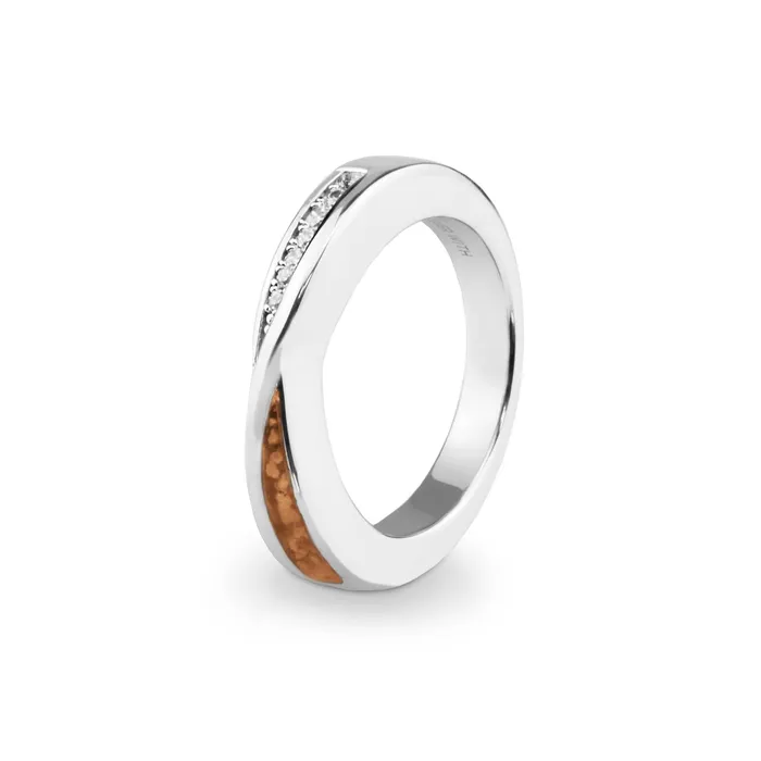 Rings EverWith Ladies Harmony Memorial Ashes Ring with Fine Crystals EverWith