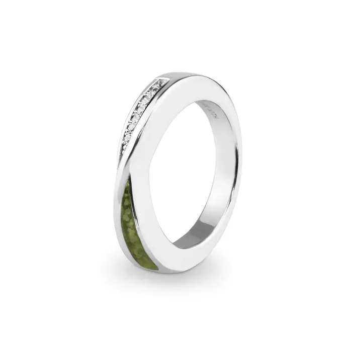 Rings EverWith Ladies Harmony Memorial Ashes Ring with Fine Crystals EverWith