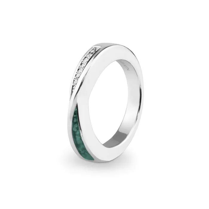 Rings EverWith Ladies Harmony Memorial Ashes Ring with Fine Crystals EverWith