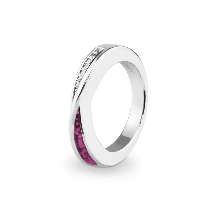 Rings EverWith Ladies Harmony Memorial Ashes Ring with Fine Crystals EverWith