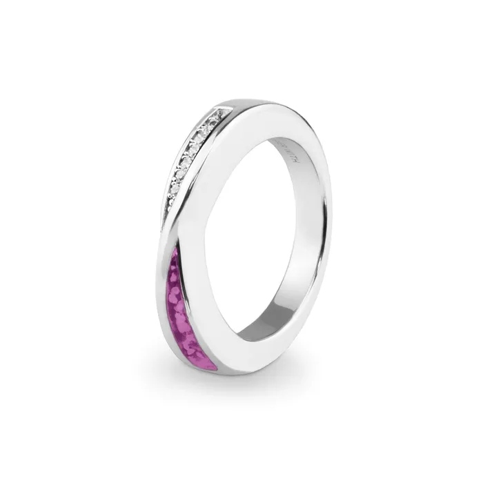 Rings EverWith Ladies Harmony Memorial Ashes Ring with Fine Crystals EverWith