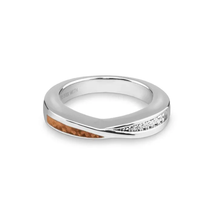 Rings EverWith Ladies Harmony Memorial Ashes Ring with Fine Crystals EverWith