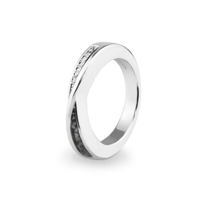 Rings EverWith Ladies Harmony Memorial Ashes Ring with Fine Crystals EverWith