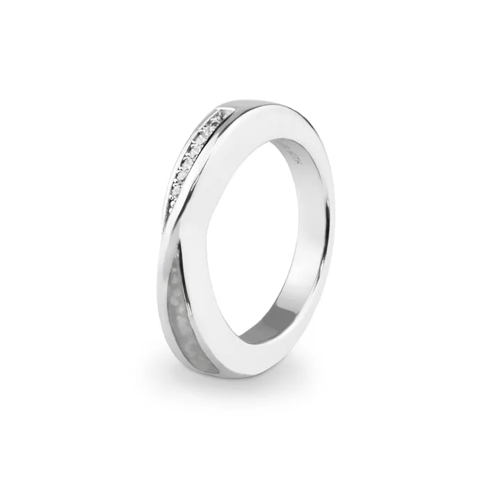 Rings EverWith Ladies Harmony Memorial Ashes Ring with Fine Crystals EverWith