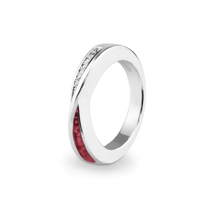 Rings EverWith Ladies Harmony Memorial Ashes Ring with Fine Crystals EverWith