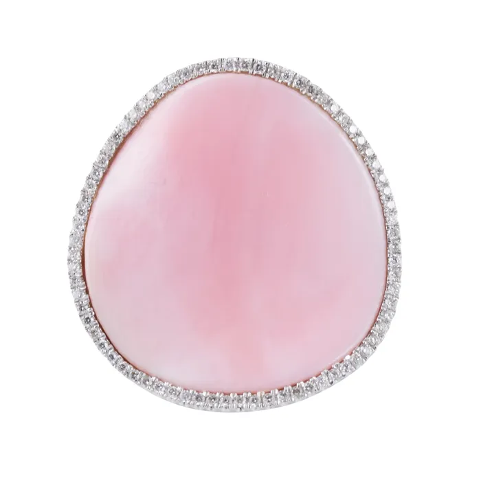 Rings Mimi Milano Mimi Milano Aurora Pink Mother of Pearl Diamond Gold Ring Rings Mimi Milano Mimi Milano Aurora Pink Mother of Pearl Diamond Gold Ring