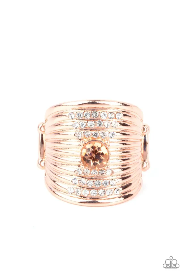 Rings Paparazzi Accessories Crystal Corsets Copper Ring Jewelry by Bretta