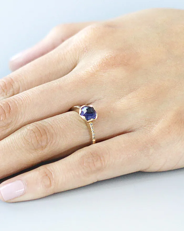 Rings Pave 65mm Blue Sapphire Ring Hiroyo Rings Pave 65mm Blue Sapphire Ring Hiroyo