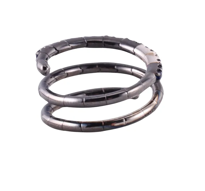 Rings Zydo Zydo Diamond Sapphire Gold Coil Wrap Ring