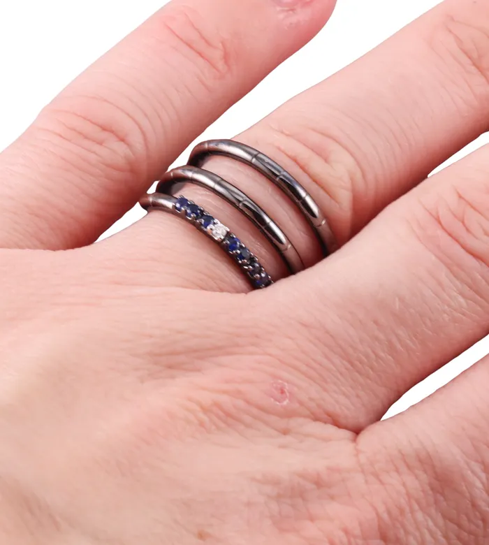 Rings Zydo Zydo Diamond Sapphire Gold Coil Wrap Ring