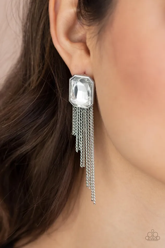 Save for a REIGNy Day White Earrings Jewelry by Bretta Paparazzi Accessories Earrings Save for a REIGNy Day White Earrings Jewelry by Bretta Paparazzi Accessories Earrings