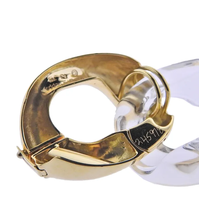 Seaman Schepps Crystal Gold Large Link Bracelet Seaman Schepps Bracelets