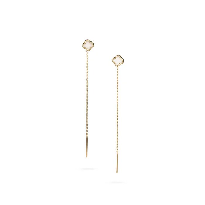 Senso Gold Earrings Womens gold clover and motherofpearl dangle earrings Senso Gold Shine Senso Gold Earrings Womens gold clover and motherofpearl dangle earrings Senso Gold Shine
