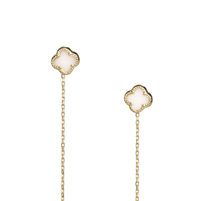 Senso Gold Earrings Womens gold clover and motherofpearl dangle earrings Senso Gold Shine