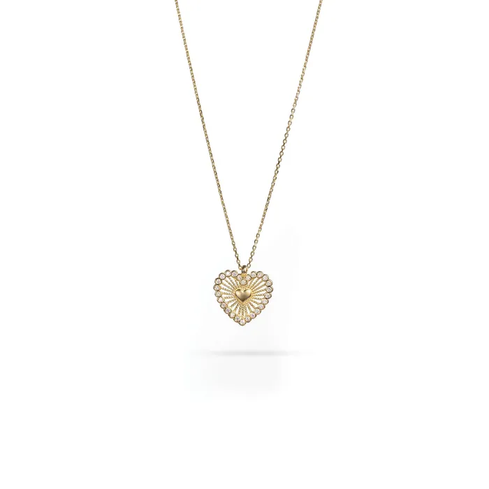 Senso Gold Necklaces Necklace Senso Gold Heart with Crystals