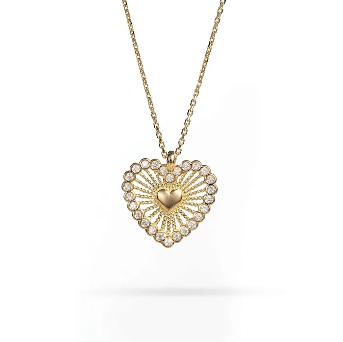 Senso Gold Necklaces Necklace Senso Gold Heart with Crystals
