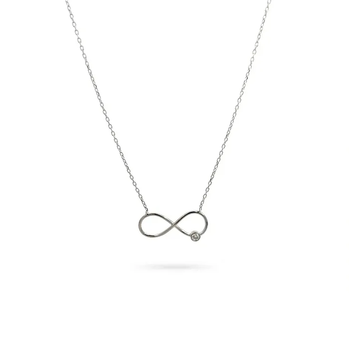 Senso Silver Necklaces Womens silver necklace Senso Silver with infinity pendant and zirconia Senso Silver Necklaces Womens silver necklace Senso Silver with infinity pendant and zirconia