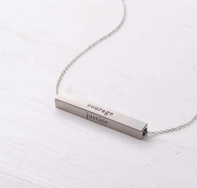 Silver Dignity Freedom Bar Necklace Create careers for exploited girls women Starfish Project Necklaces