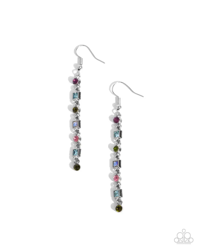 Square Slope Multi Earrings Jewelry by Bretta Paparazzi Accessories Earrings