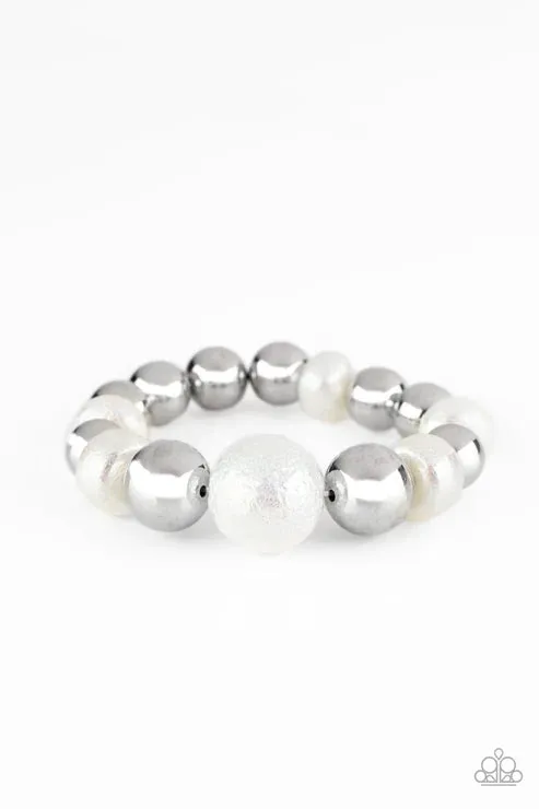Starstruck Shimmer White Bracelet Jewelry by Bretta Paparazzi Accessories Bracelets