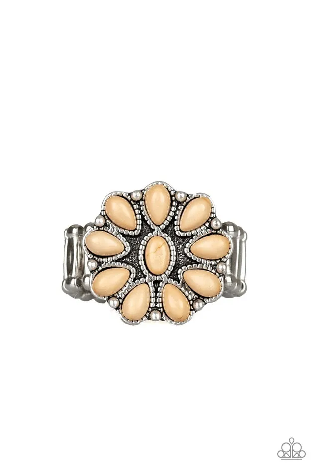 Stone Gardenia Brown Ring Jewelry by Bretta Paparazzi Accessories Rings