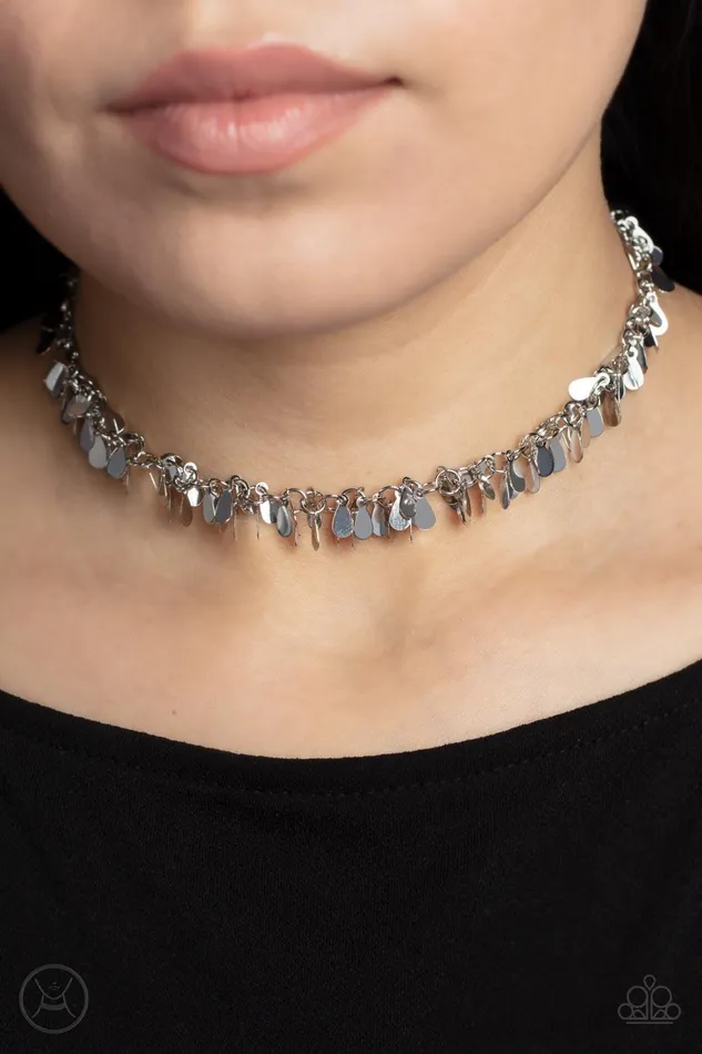 Surreal Shimmer Silver Choker Necklace Jewelry by Bretta Paparazzi Accessories Necklaces Surreal Shimmer Silver Choker Necklace Jewelry by Bretta Paparazzi Accessories Necklaces