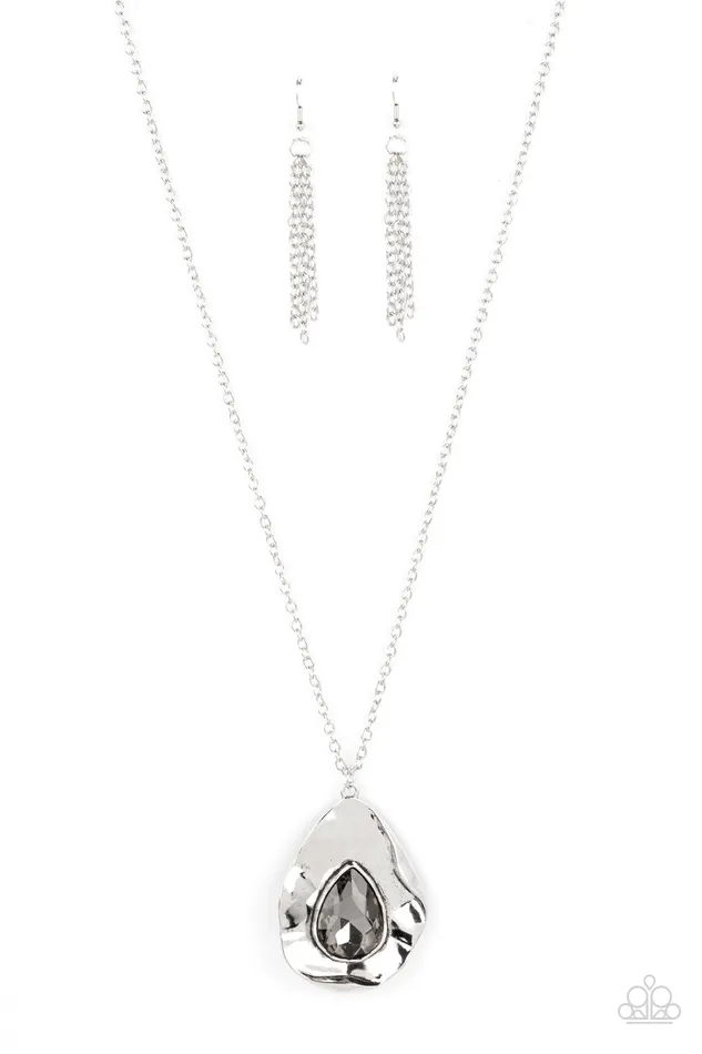 Surrealist Sparkle Silver Necklace Jewelry by Bretta Paparazzi Accessories Necklaces