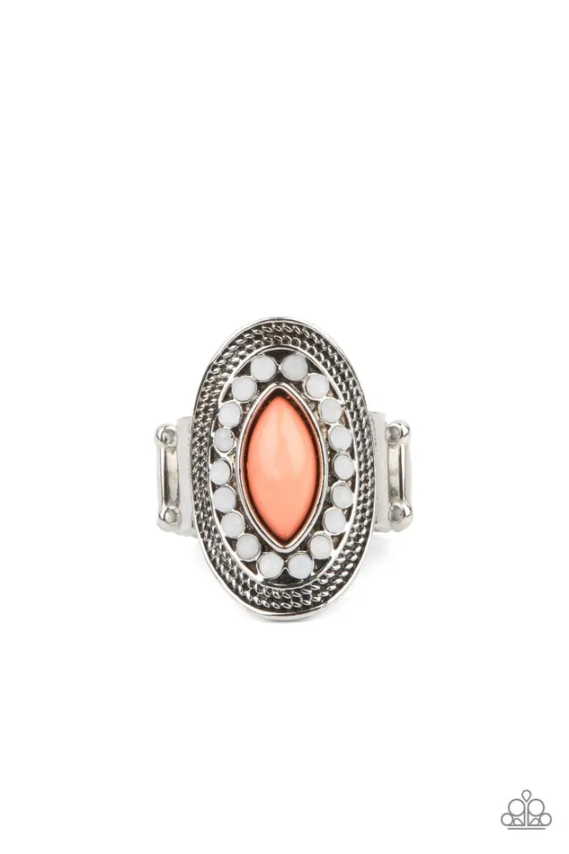Tea Light Twinkle Orange Ring Jewelry by Bretta Paparazzi Accessories Rings