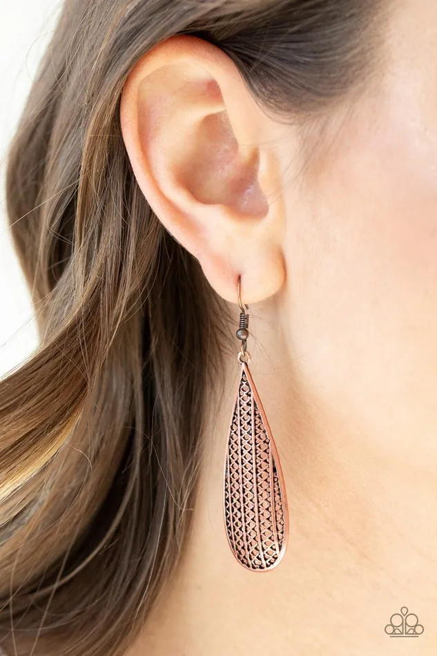 Terra Tears Copper Earrings Jewelry by Bretta Paparazzi Accessories Earrings