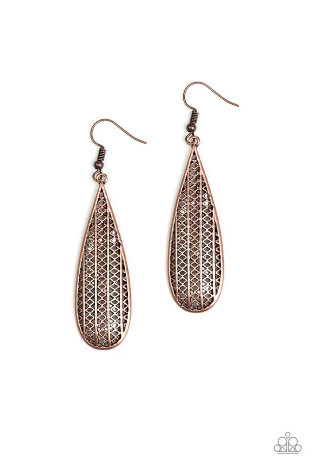 Terra Tears Copper Earrings Jewelry by Bretta Paparazzi Accessories Earrings