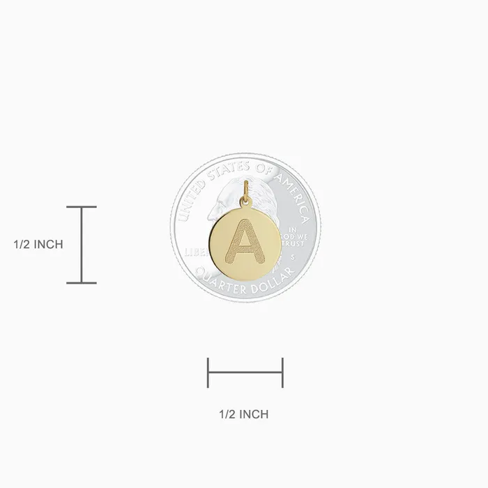 Triple 12 inch 14k Gold Etched Initial Disc Charm Necklace Engravable Sandy Steven Engravers Necklaces