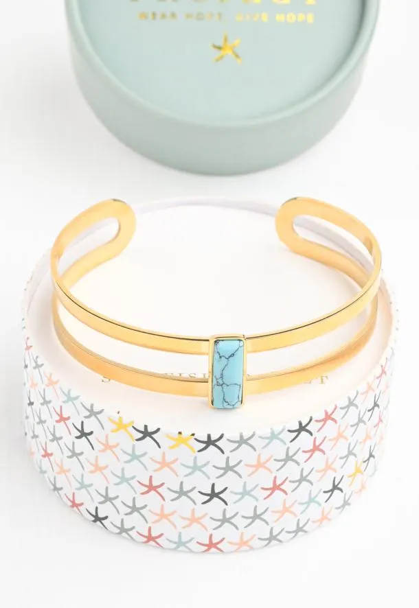 Turquoise and Gold Cuff Bracelet Restore Hope To Women Starfish Project Bracelets