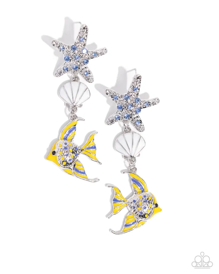 Under the Reef Multi Fish Earrings Jewelry by Bretta Paparazzi Accessories Earrings