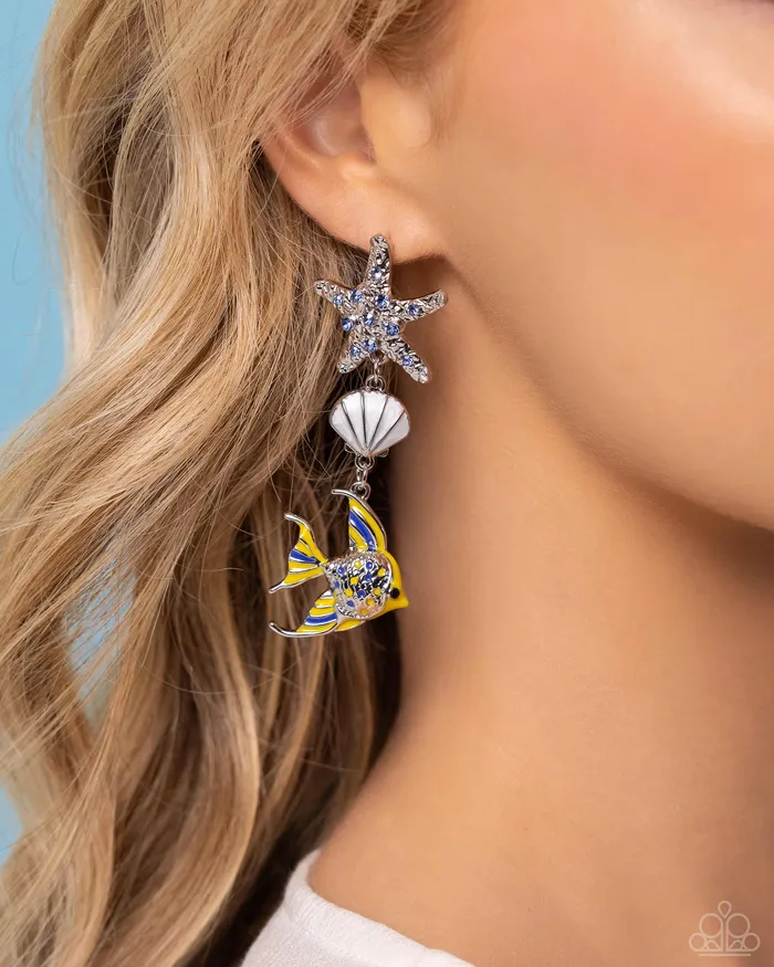 Under the Reef Multi Fish Earrings Jewelry by Bretta Paparazzi Accessories Earrings