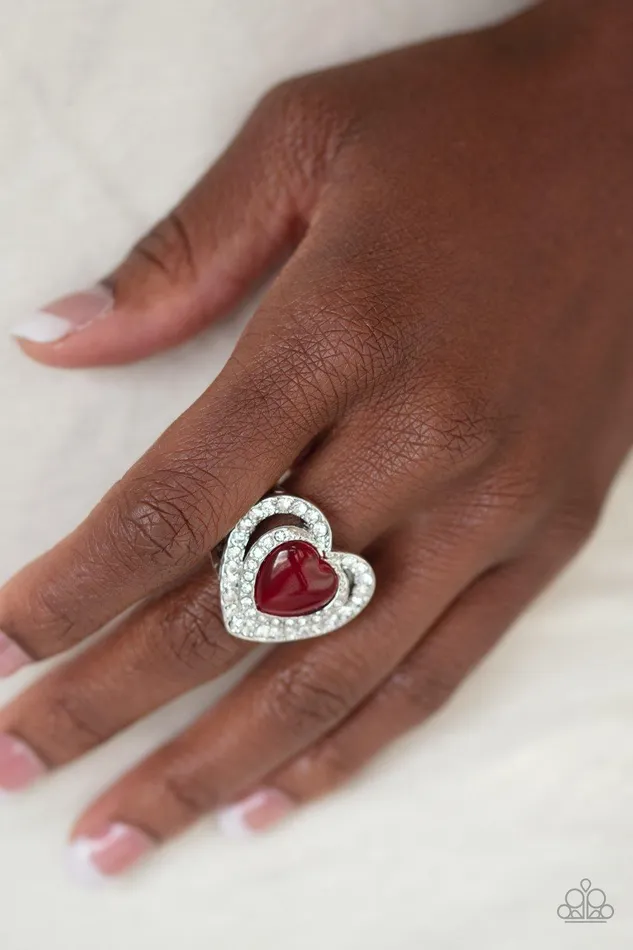 What The Heart Wants Red Ring Jewelry by Bretta Paparazzi Accessories Rings