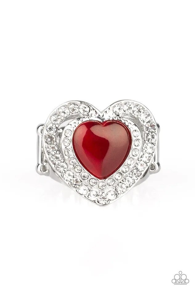 What The Heart Wants Red Ring Jewelry by Bretta Paparazzi Accessories Rings