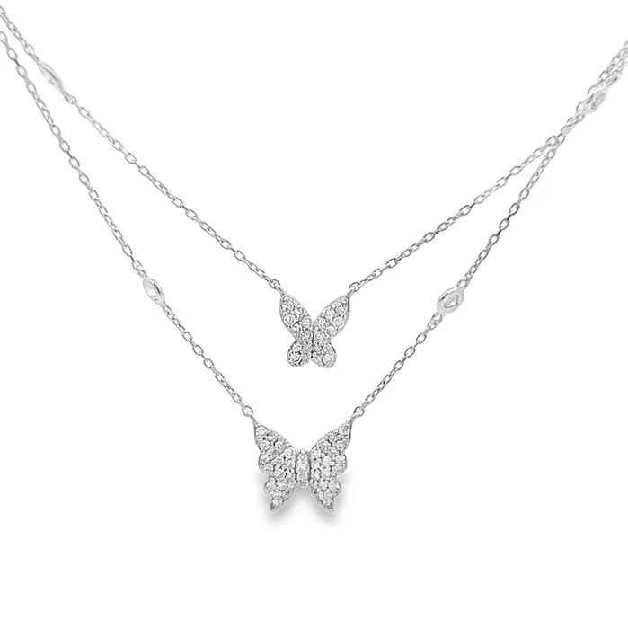 YaninaCo Jewelry Necklaces Double Butterfly Necklace