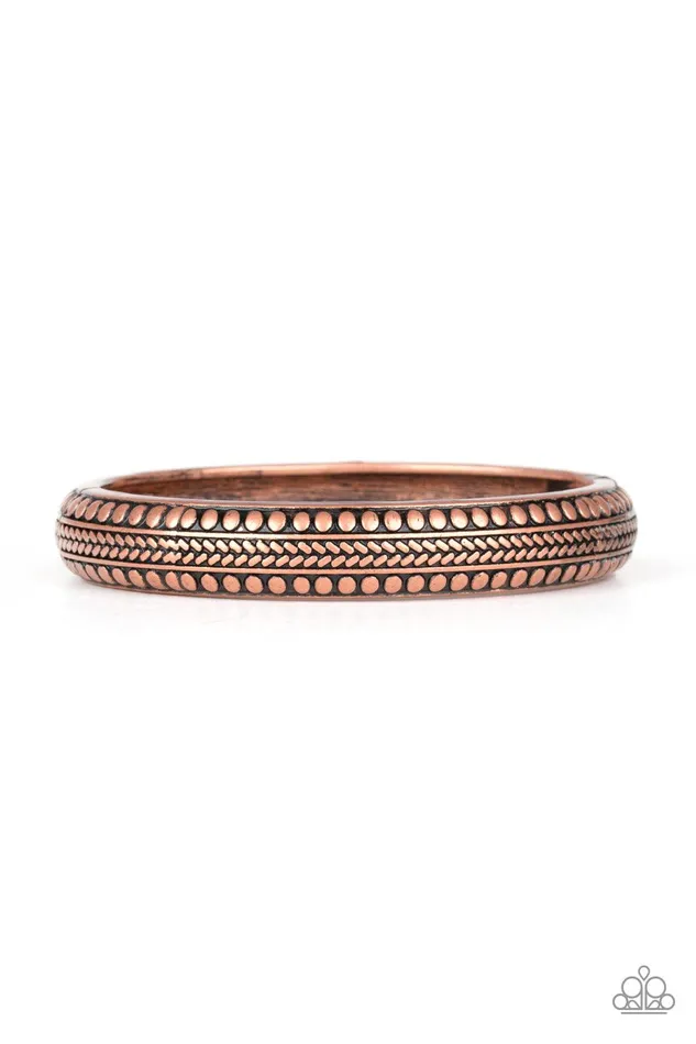 Zimbabwe Zen Copper Stretch Bracelet Jewelry by Bretta Paparazzi Accessories Bracelets