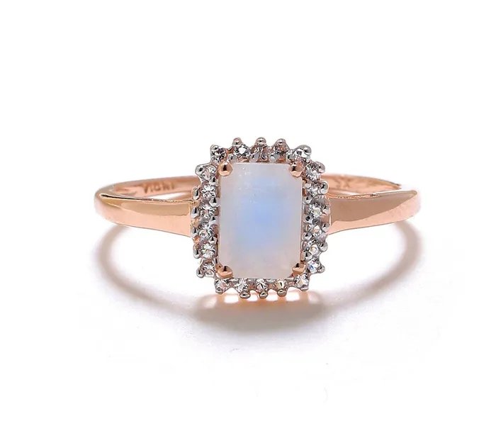 152 Ct Moonstone Solid 10k Rose Gold Ring Jewelry YoTreasure Rings