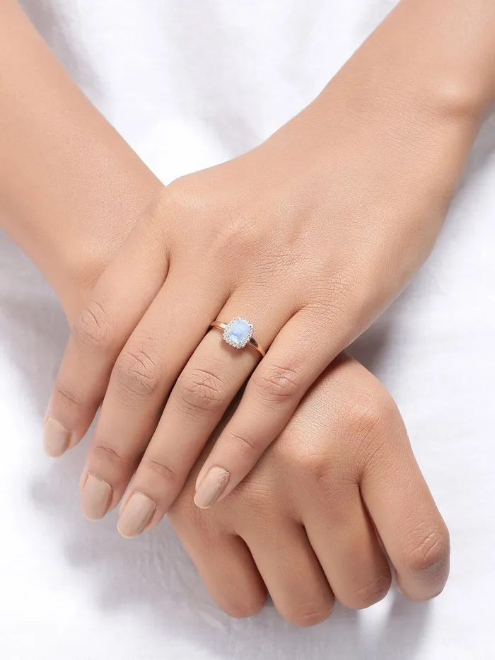 152 Ct Moonstone Solid 10k Rose Gold Ring Jewelry YoTreasure Rings